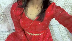 Red anarkali Kurti with Golden seuence b