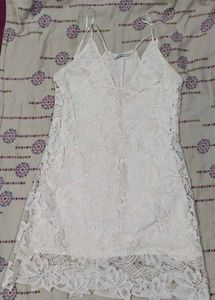 White Lace Mini Dress