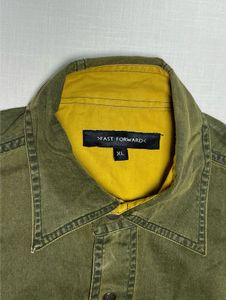Olive Military Shirt | Gold Lion Print | Only 1