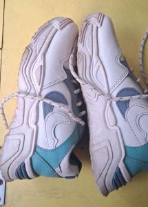 Casual White &amp; Blue Sneakers