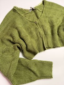 Cropped fern knit