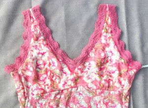 Floral Lace Trim Tank Top