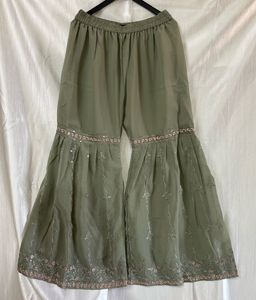 Elegant Olive Green Garara Set