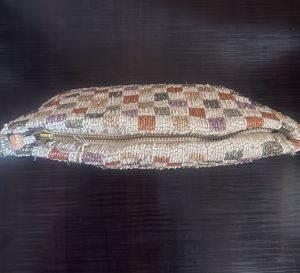 Vintage Beaded Pouch with Tassel