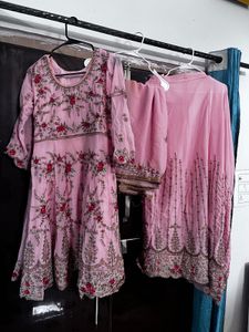 pink lehnga frock dress