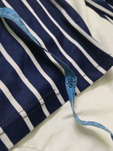 Navy &amp; White Striped Palazzo Pants