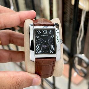 Elegant Cartier Watch Leather Strap
