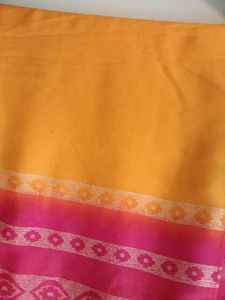 Vibrant Orange &amp; Pink Silk Saree