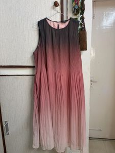 Ombre Pleated Midi Dress