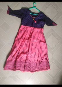 Pink & Navy Ethnic Gown