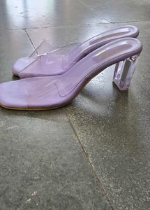 Stylish Lavender Clear Block Heels