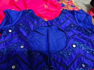 Vibrant Pink Embroidered Saree with Blouse