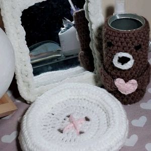 Handmade Crochet Button Coasters/Tray (any 1)