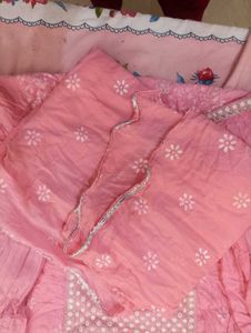 Pink Embroidered Cotton Kurta
