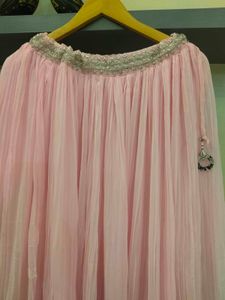 Pink Pleated Ethnic Skirt