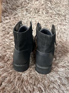 Black Lace-Up Combat Boots