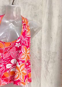 Floral Halter Neck Crop Top