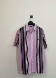 Men's Pink Striped Button-Down Shirt