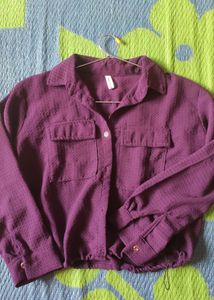 Purple Cropped Blouse