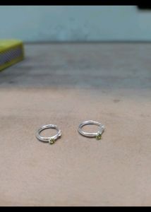 Diamond Pure Silver Bali For Ear Stud (Pair)