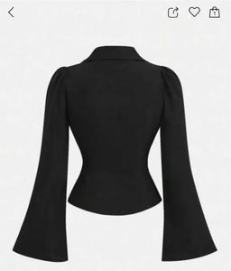 Black Bell Sleeves fitted Shirt — SAVANA size "S"