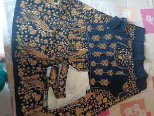 Exquisite Navy Blue Embroidered Lehenga Choli