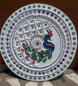 beautiful peacock 🦚 lippan art 🎨✨️