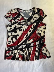 Y2k asymmetrical peplum top
