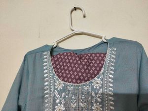 Two Toned Lavender and Blue Kurta Set