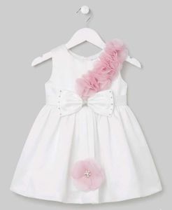 Adorable White & Pink Flower Dress