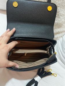 YSL inspired Black Textured Handbag