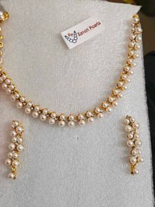 Elegant Pearl Necklace and Earring Set