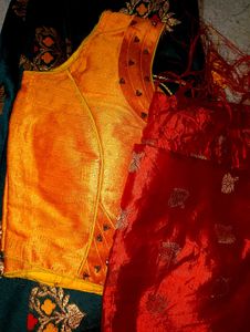 green &amp; yellow lahenga choli with duptta