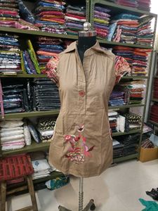 Yellow Printed Sleeveless Kurta 4 kurti combo