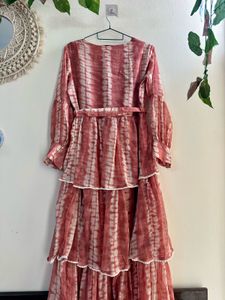 (Juniper) Coral Maxi Dress with Tie Waist