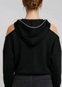 Trendy Cold Shoulder Hoodie