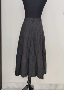 Pleated A-Line Midi Skirt