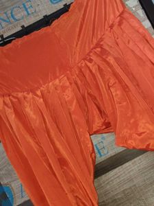 Orange Kurta Set with Embellished Border