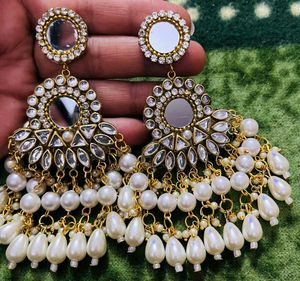 Woman Fancy Party Wear Havey Long Size Earrings