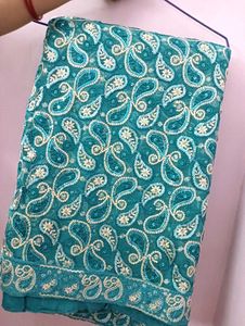 Elegant Embroidered Saree Fabric