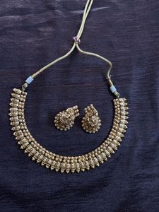 Golden Necklace and Earring Set