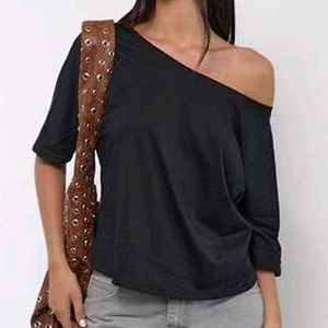 Off-Shoulder Black Top