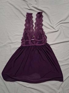 Burgundy Lace Babydoll Nightgown