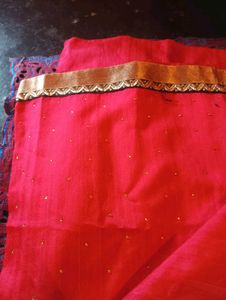Blue and Red Festive Saree