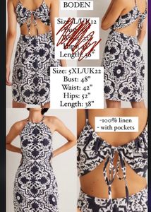 Boden Linen Cutout Mini Dress