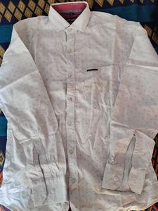 Men's White Printed Casual Shirt