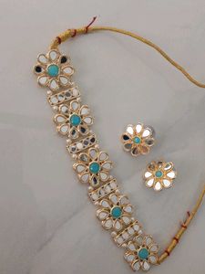 Mirror Work Choker & Earrings Set