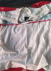 Men's Striped Lace-Up T-Shirt