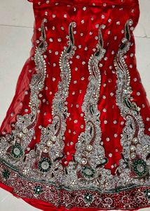 Stunning Red Embellished Ethnic lehnga