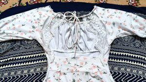 Floral Print Square Neck Dress